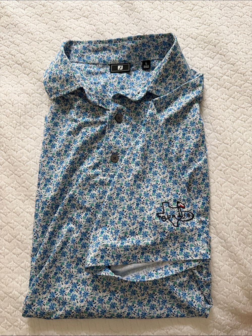 FJ Men's Blue Floral Golf Polo